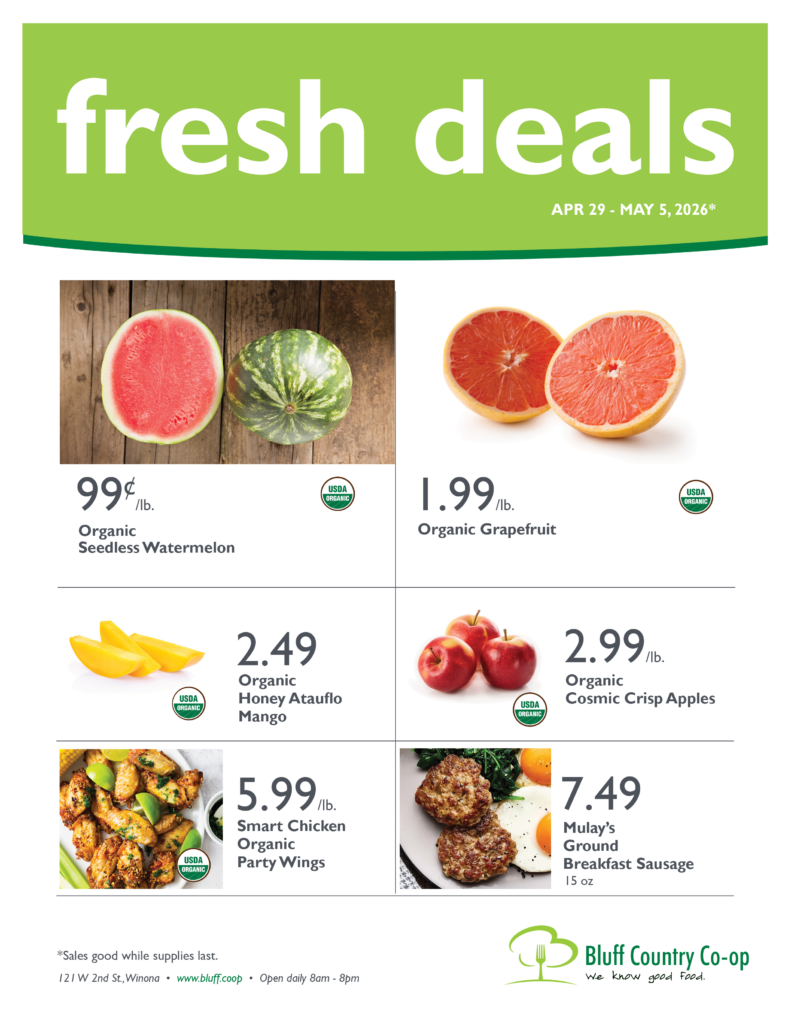 Flyer April 29 - Bluff Country Co-Op